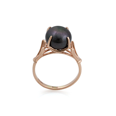 Кольцо с черным жемчугом - ювелирные украшения магазина Oromio
