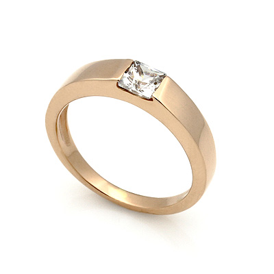 Обручальное кольцо с квадратным бриллиантом - ювелирные украшения магазина Oromio
